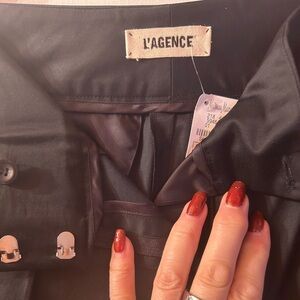 NWT- L'AGENCE Black Cropped Wide-leg Cropped Trouser